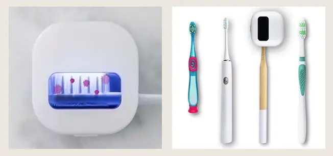 DentaSafe open case showing UV light